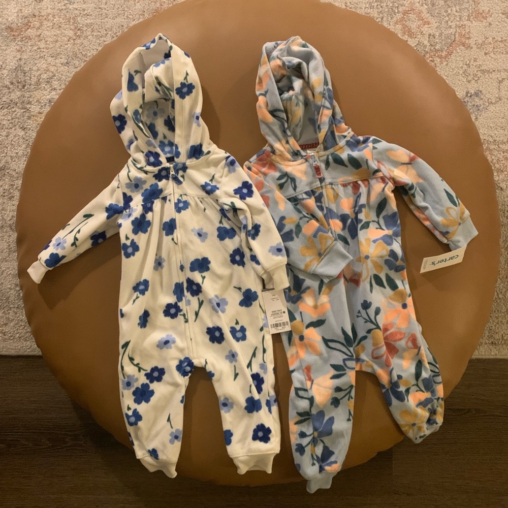 CARTERS 9-12months fleece onesies